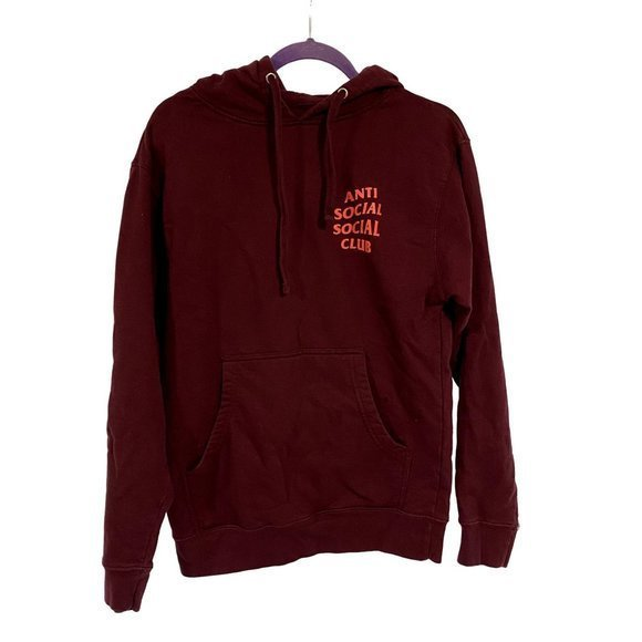 Anti Social Social Club Lost Feelies Maroon Hoodie Size Small‎ - Picture 1 of 8